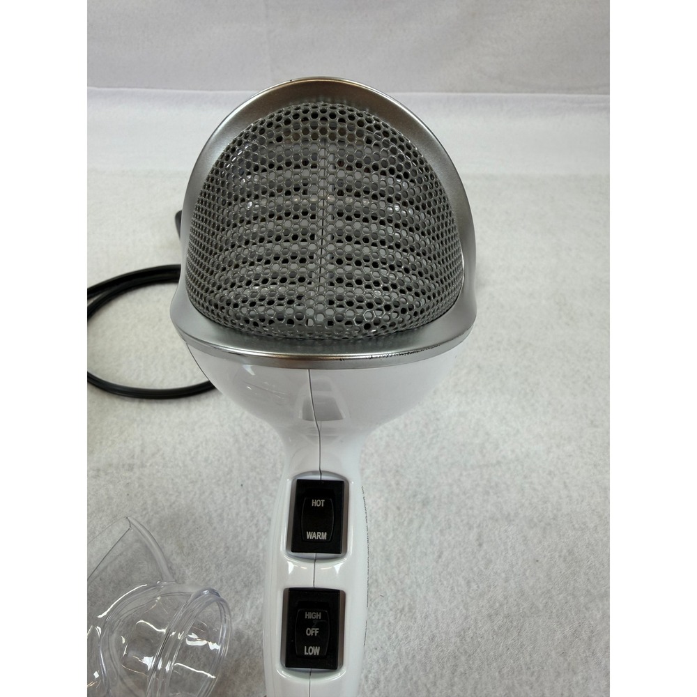 Revlon Essentials Hair Dryer White Silver with Concentrator Attachment - Picture 2 of 4